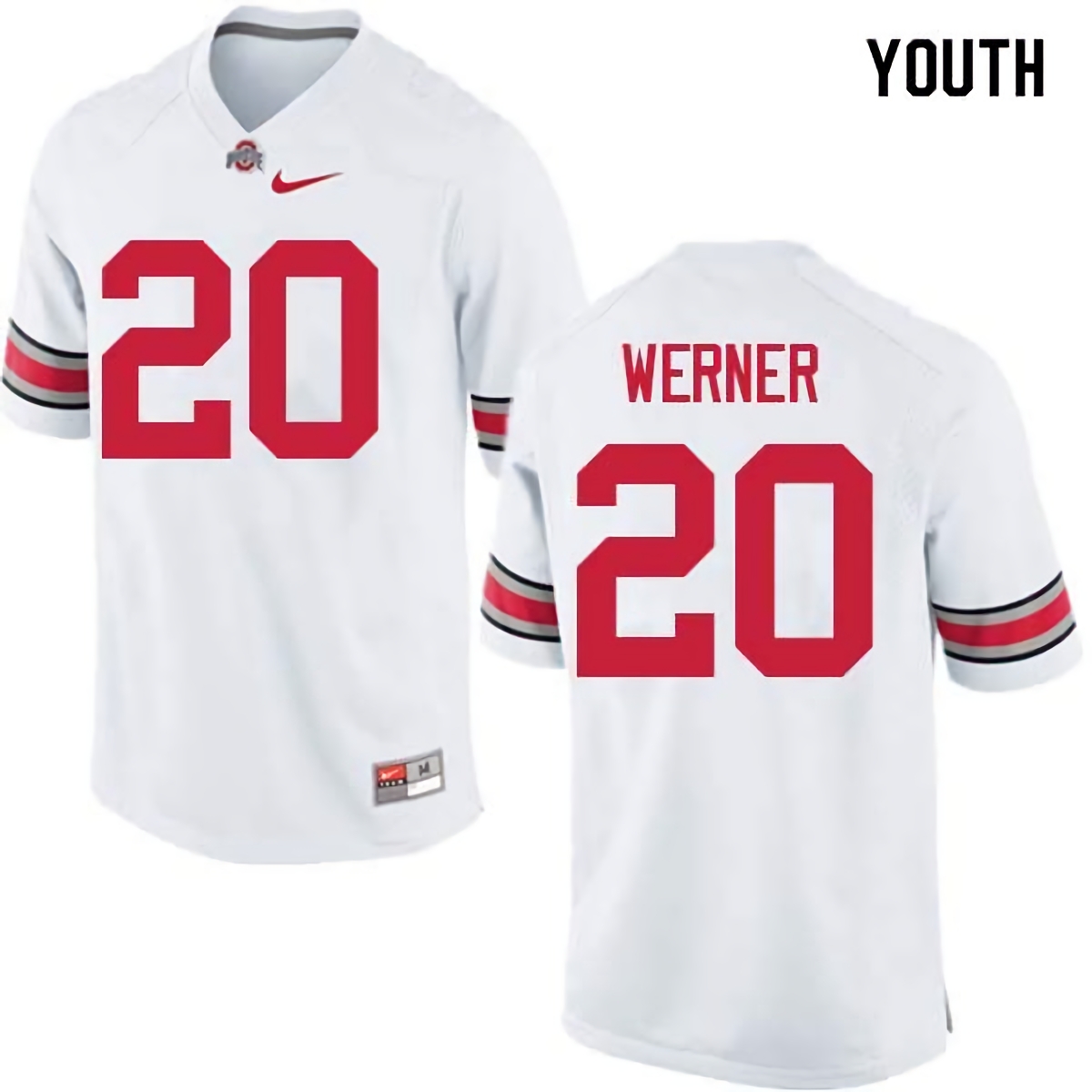 Pete Werner Ohio State Buckeyes Youth NCAA #20 Nike White College Stitched Football Jersey DNK3356BM